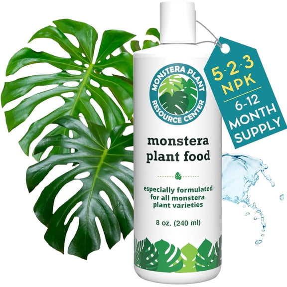 Monstera Plant Food by Houseplant Resource Center  Premium Liquid Fertilizer 5-2-3 NPK - Ideal for Monstera, Pothos, and Snake Plants 8 Fluid Ounces