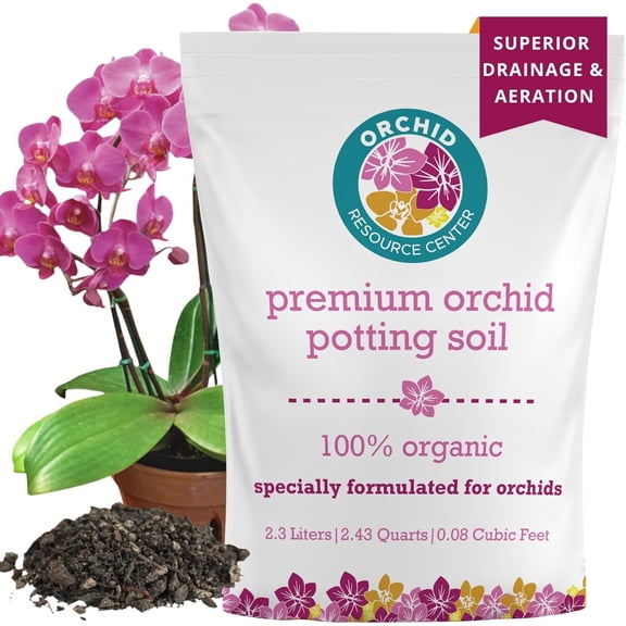 Houseplant Resource Center Orchid Soil Mix - Premium Potting Blend - Fast Draining, Non-Toxic, Nutrient-Rich, Sustainable - Ideal for Repotting Indoor Orchids - USA-Made - 1 Bag