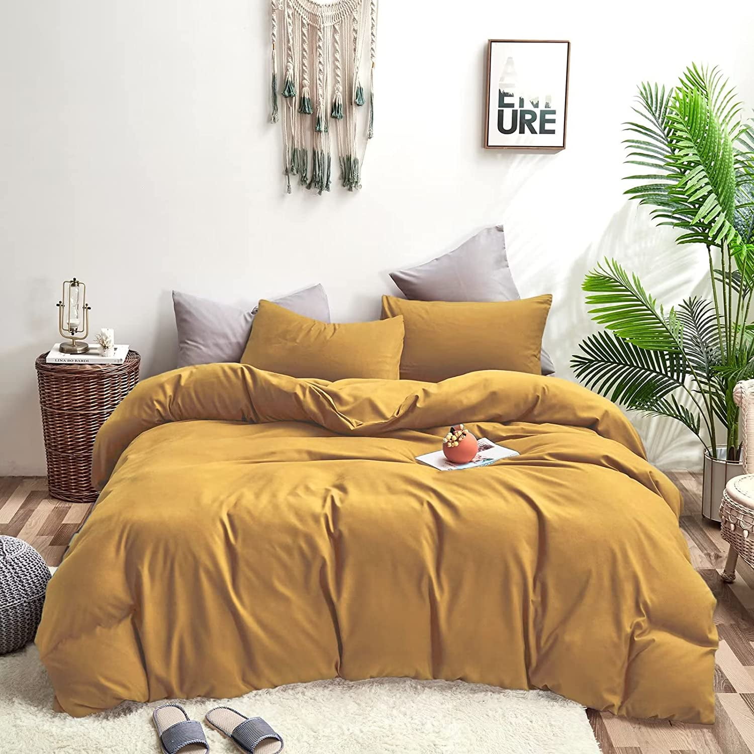 Houseri Rust Comforter Set King Burnt Orange Bedding Comforter Sets
