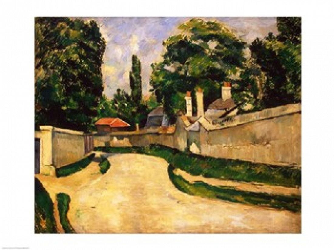 Houses Along a Road c1881 Canvas Art - Paul Cezanne (24 x 18)