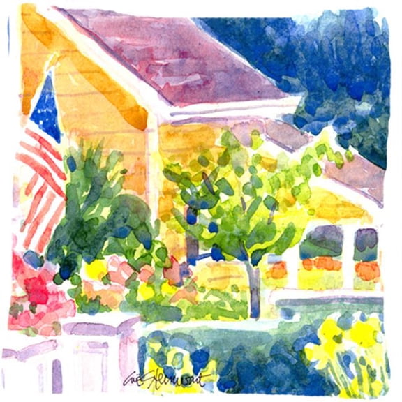 Houses Decorative Fabric Pillow - 14 x 14 in.