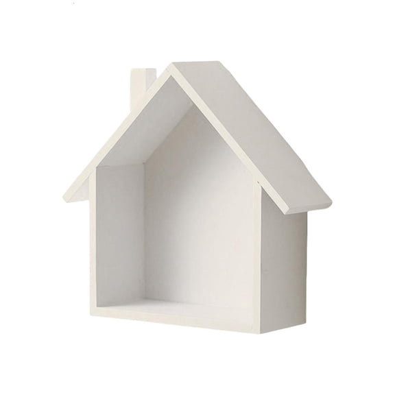 Houses Display Shelf Sturdy Wood Storage Rack Wall Mounted and Multipurpose for Living Room or Bedroom Organization