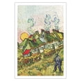 thumbnail image 1 of Houses and Figure - Saint-Remy, South of France - From an Original Color Painting by Vincent van Gogh c.1890 - Fine Art Matte Paper Print (Unframed) 30x44in, 1 of 4