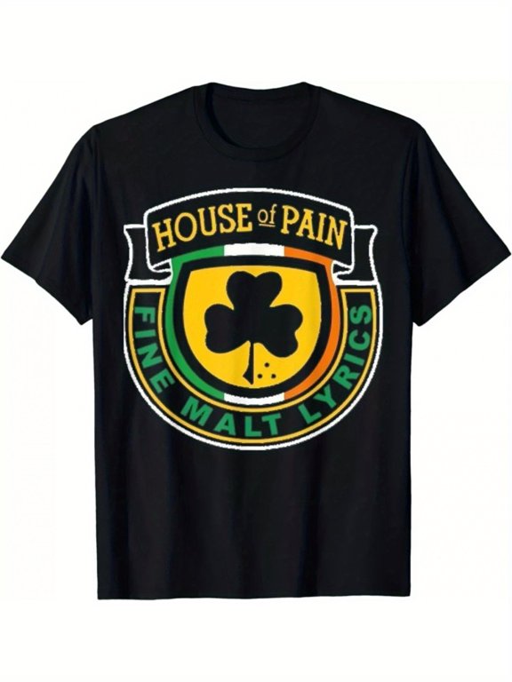 Houses Of Pain Graphic TBirthday HimShirt Birthday Him Unisex Black% Cotton Tee with Bold Shield Logo Holiday Men T Shirt FourBirthday HimLeaf Clover DesignMens Tee Mens Fashion Tee SBirthday