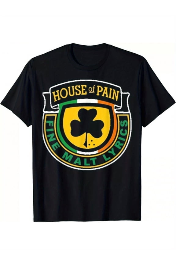 Houses Of Pain Graphic TBirthday HimShirt Birthday Him Unisex Black% Cotton Tee with Bold Shield Logo Holiday Men T Shirt FourBirthday HimLeaf Clover DesignMens Tee Mens Fashion Tee SBirthday