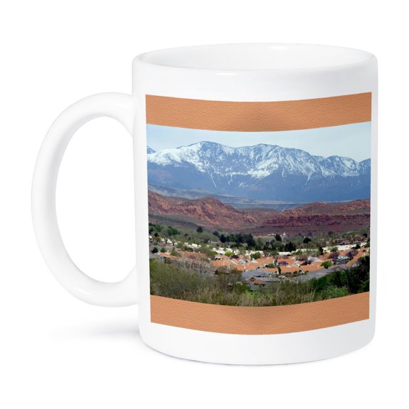 3drose, Houses Taken from a Good View Point with Red Hill and Pv Mountain, 15oz Mug