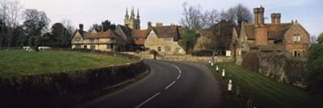 Houses along a road Penhurst Kent England Canvas Art - Panoramic Images (18 x 6)