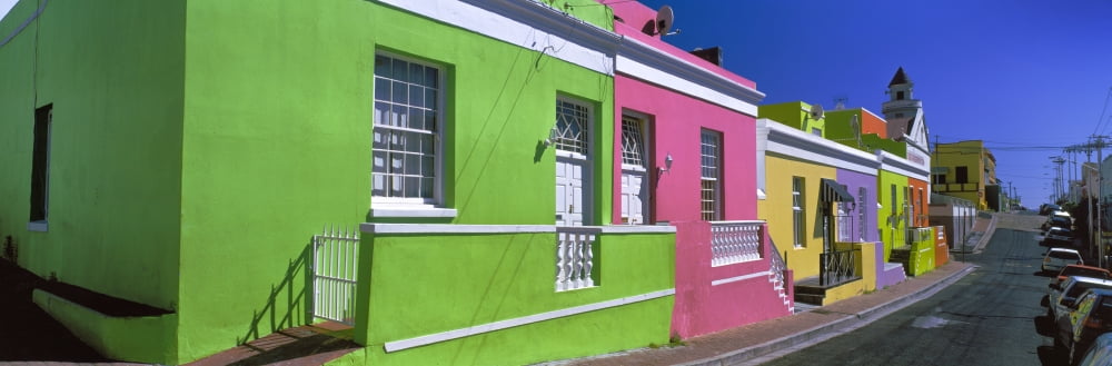 Houses along a street Bo-Kaap Cape Town Western Cape Province South Africa Canvas Art - Panoramic Images (36 x 12)