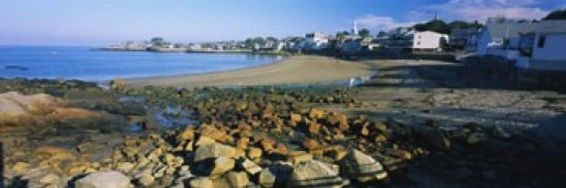 Houses along the beach Rockport Massachusetts USA Canvas Art - Panoramic Images (18 x 6)