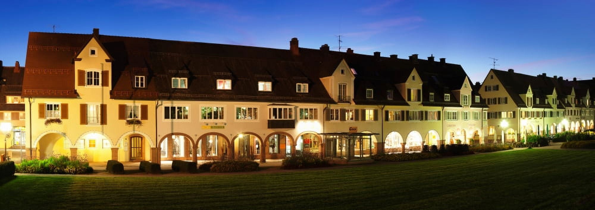 Houses at market square Freudenstadt Black Forest Baden-Wurttemberg Germany Canvas Art - Panoramic Images (36 x 12)