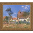 thumbnail image 1 of Houses in Normandy 24x20 Gold Ornate Wood Framed Canvas Art by Gustave Loiseau, 1 of 2