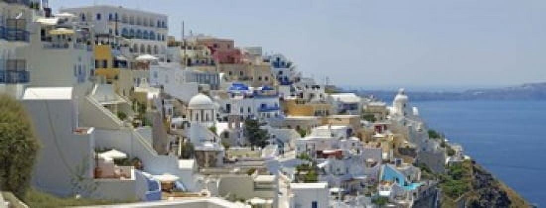 Houses in a city Santorini Cyclades Islands Greece Canvas Art - Panoramic Images (15 x 6)