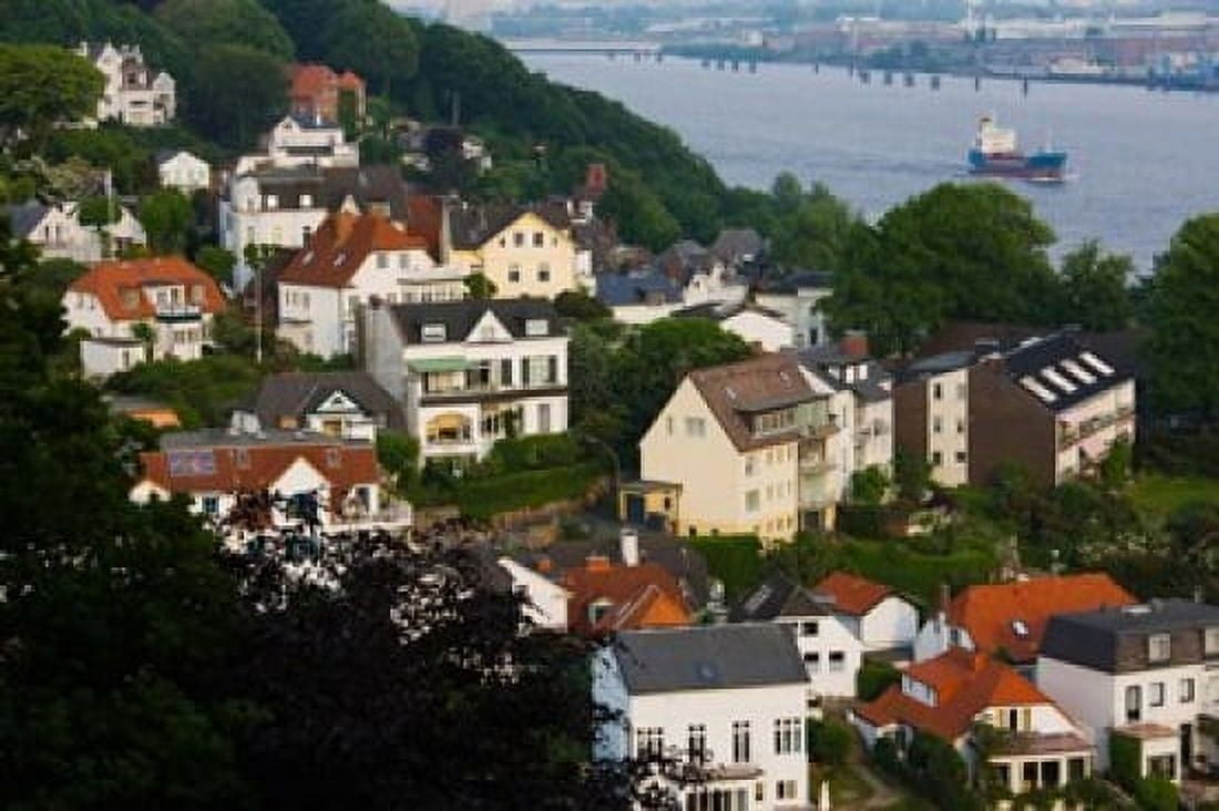 Houses in a town Blankenese Hamburg Germany Canvas Art - Panoramic Images (36 x 24)