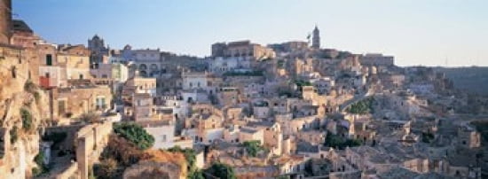 Houses in a town Matera Basilicata Italy Canvas Art - Panoramic Images (36 x 13)