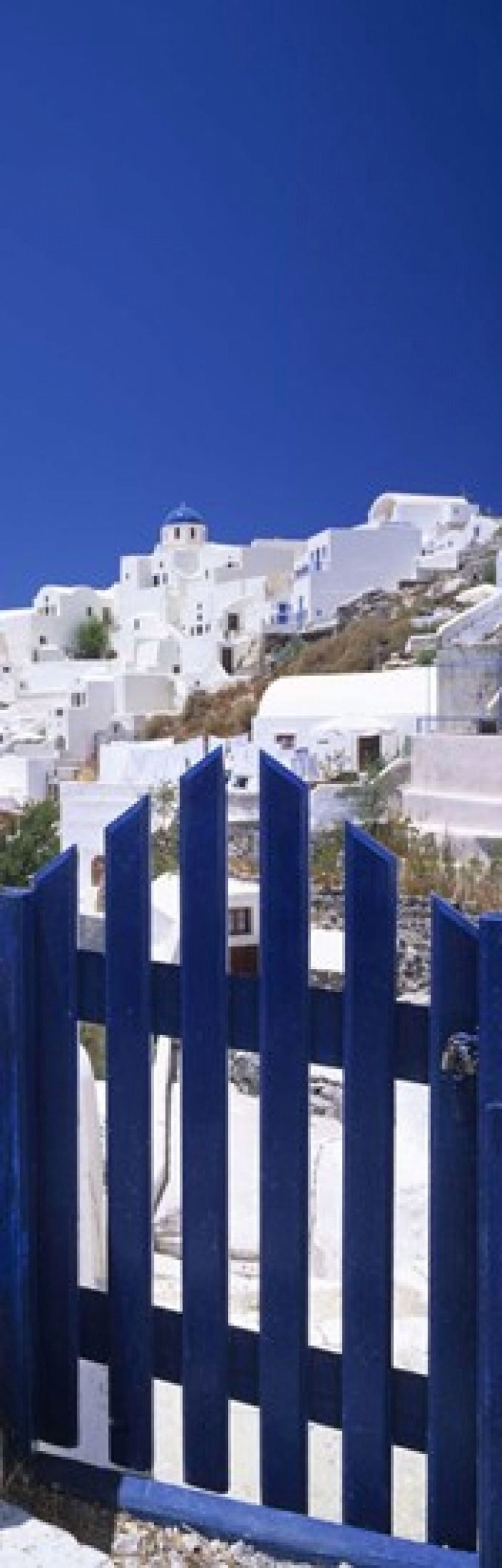 Houses in a town Oia Santorini Cyclades Islands Greece Canvas Art - Panoramic Images (36 x 12)