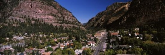 Houses in a town Ouray Ouray County Colorado USA Canvas Art - Panoramic Images (36 x 12)