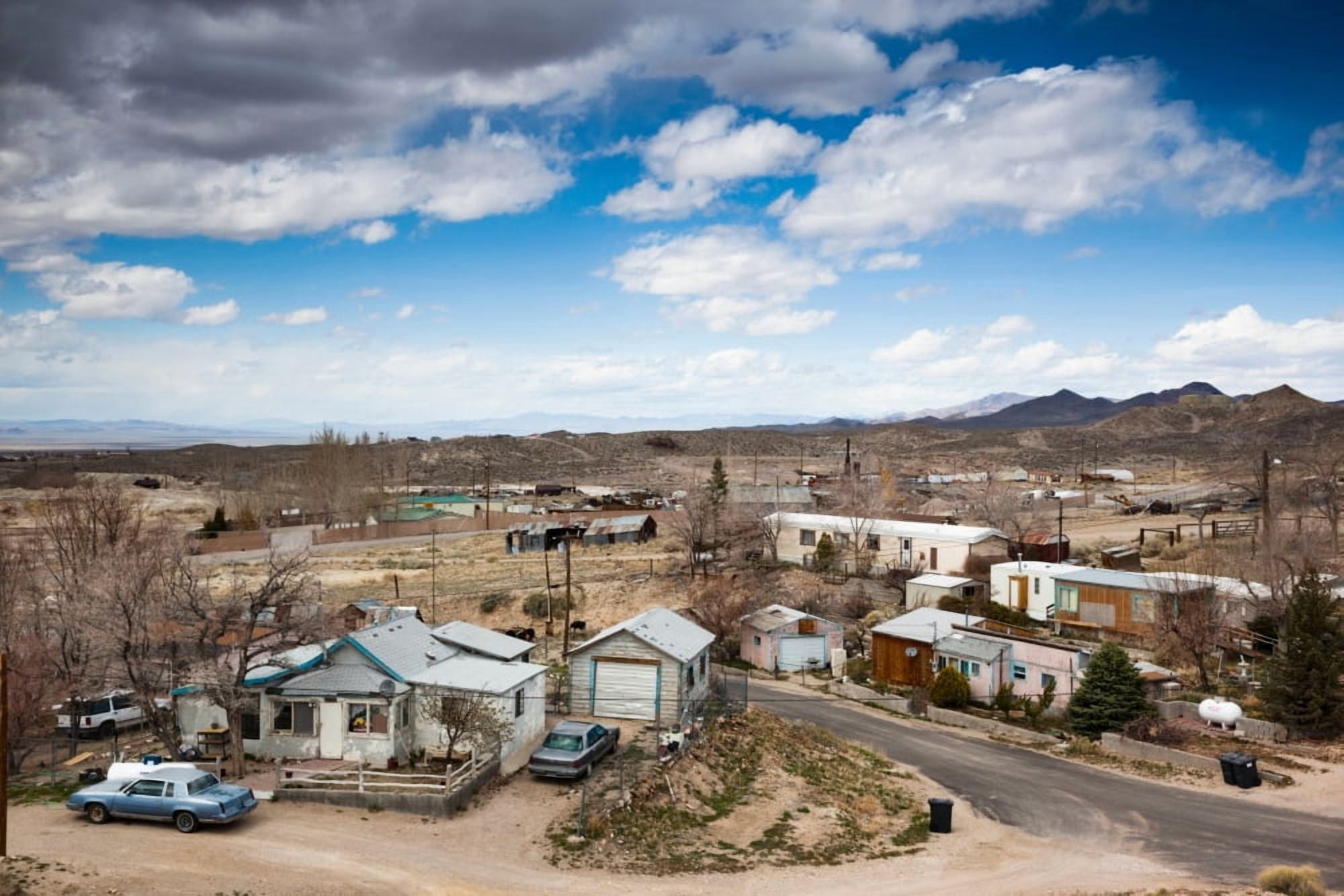 Houses in a town Tonopah Great Basin Nevada USA Canvas Art - Panoramic Images (36 x 12)