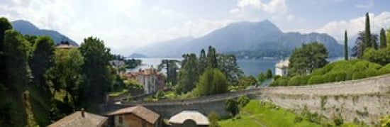 Houses in a town Villa Melzi Lake Como Bellagio Como Lombardy Italy Canvas Art - Panoramic Images (36 x 12)