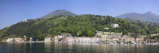Houses in a town at the waterfront Toscolano-Maderno Lake Garda Lombardy Italy Canvas Art - Panoramic Images (36 x 12)