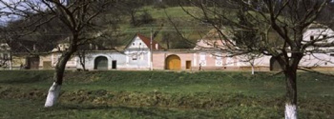 Houses in a village Biertan Transylvania Mures County Romania Canvas Art - Panoramic Images (18 x 7)