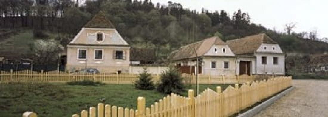 Houses in a village Biertan Transylvania Mures County Romania Canvas Art - Panoramic Images (18 x 7)