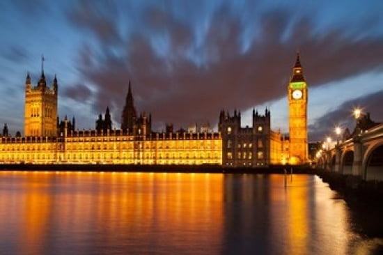 Houses of Parliament Big Ben London England Canvas Art - Brian Jannsen DanitaDelimont (19 x 12)