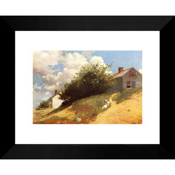 Houses on a Hill 20x24 Framed Art Print by Homer, Winslow