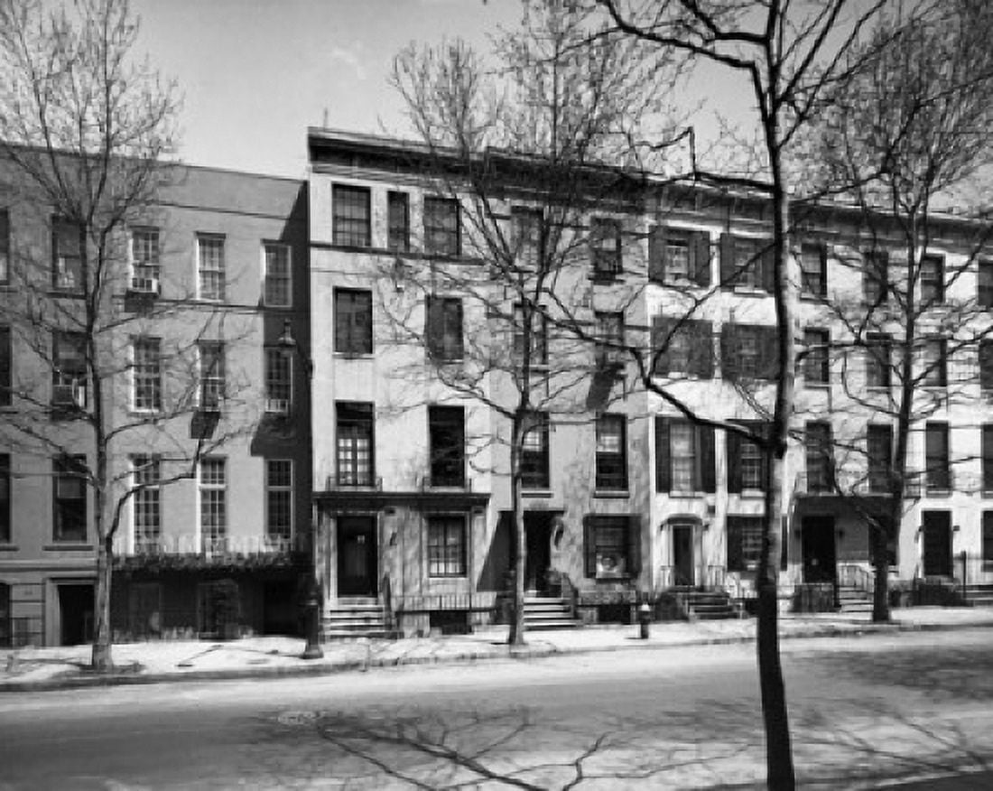 Houses on a roadside New York City New York State USA Canvas Art - (18 x 24)