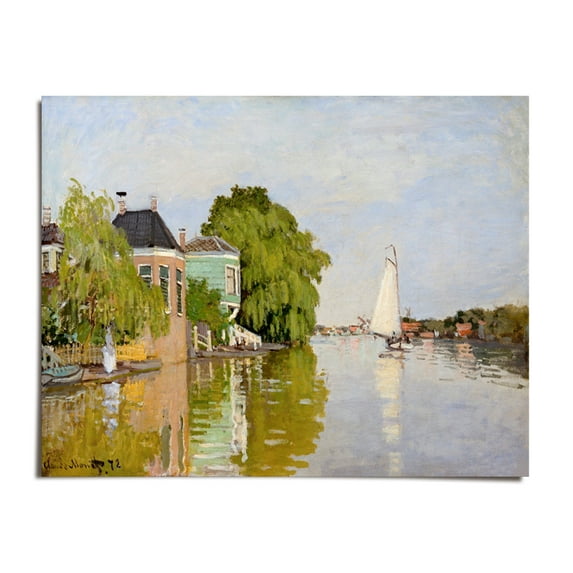 Houses on the Achterzaan c. 1876 - Claude Monet - 8x10 - Wall Art Print - UNFRAMED