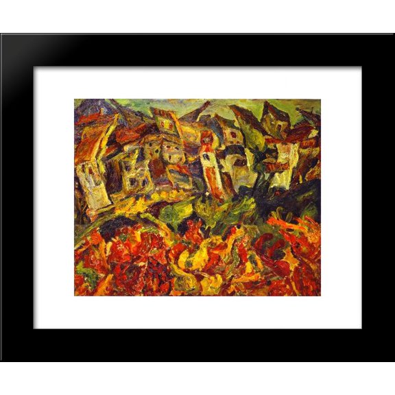 Houses with Pointed Roofs 20x24 Framed Art Print by Chaim Soutine