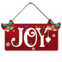 Houseuse Joy Christmas Welcome Sign 5x10inch Christmas Wooden Hanging Sign Christmas Decorations Christmas Door Hanger Wooden Sign For Home Decor