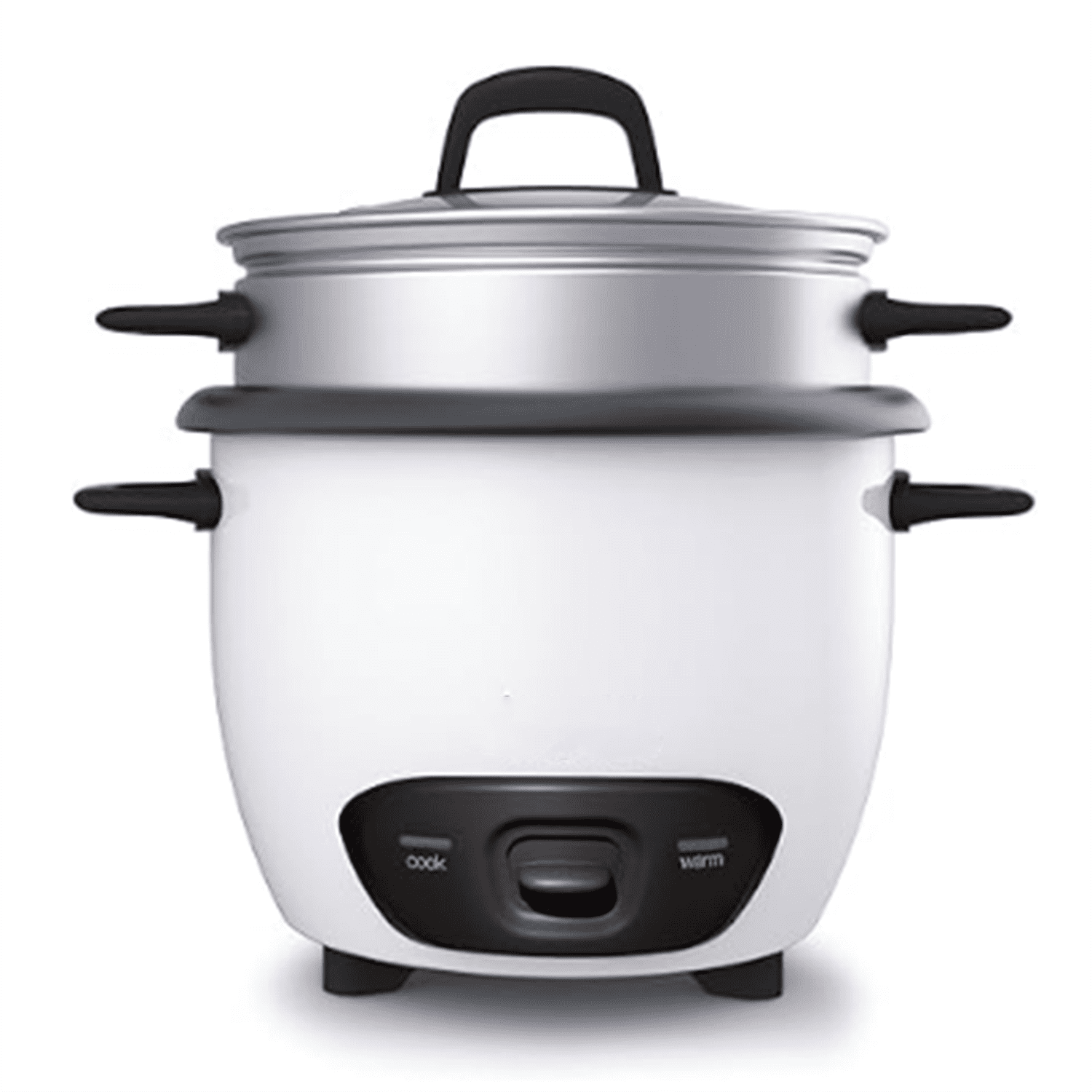 Housewares 14-Cup (Cooked) (7-Cup UNCOOKED) Pot Style Rice Cooker and Food Steamer,White