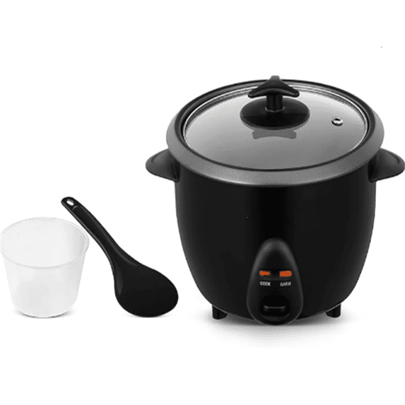 Housewares 16-Cup Cooked (8-Cup Uncooked) Rice Cooker, Black – One-Touch Operation with Cook & Keep Warm Functions, Perfect for Rice, Quinoa, Oatmeal, Stews & Grains