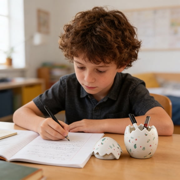 Housewarming Gift Idea, Ceramic Egg-Shaped Cookie Jar, Cracked Design Candy Storage Container, Decorative Canister for Home Office Desk