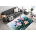 thumbnail image 1 of Housewarming Gift Rugs, Lotus Rug, Dining Room Rug, Floral Rug, Modern Rugs, Modern Rug, Colorful Rugs, Flower Rugs, Non Slip Rug, Cute Rug, 3.9'x5.9' - 120x180 cm, 1 of 4