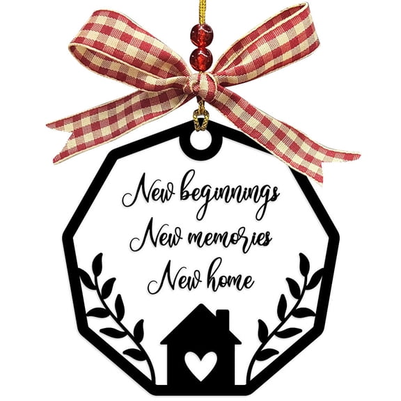 Housewarming Gifts Acrylic Hanging Sign Plaque New Home Gift Birthday Gifts Handicraft Ribbon Hanging Plaque