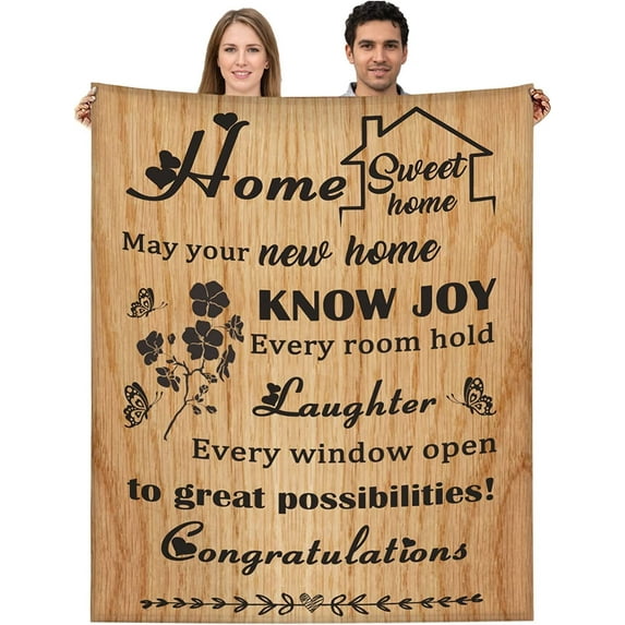 Housewarming Gifts Blanket for New House New Home Gifts Throw Blanket 60" x 50" Unique House Warming Party Gift for Women Men -1