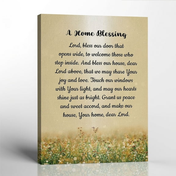 Housewarming Gifts for New Home, Bless this Home Wall Decor, Religious Home Decor, Blessing Sign Canvas Print, Ready to Hang 11x14