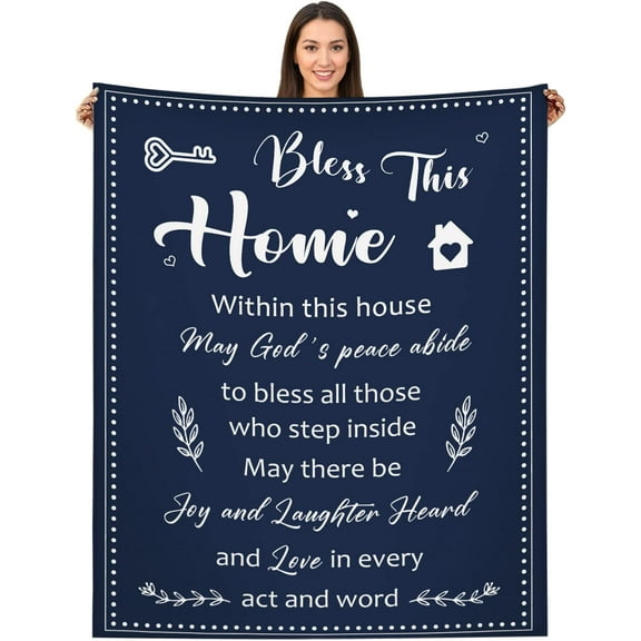 Housewarming New House, New Home Gifts Blanket, Bless This Home Blanket, 50x60in Fleece Blanket