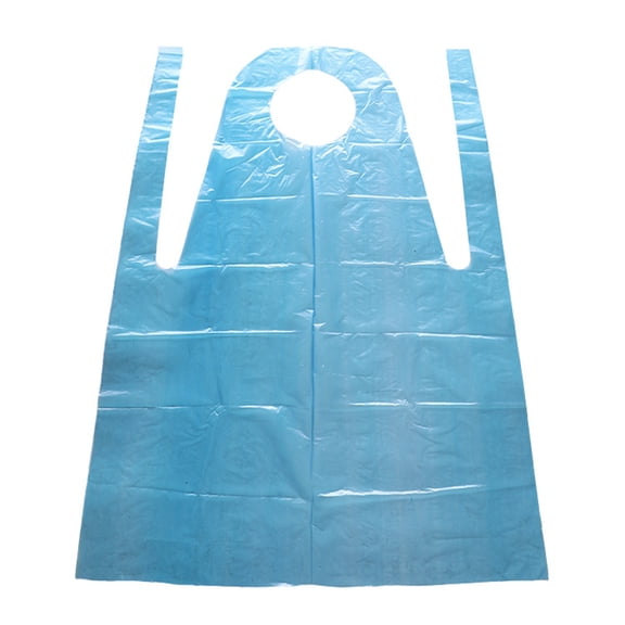 LABSERRON 1Pack Waterproof Blue Plastic Apron Sleeveless Disposable for Kitchen Use
