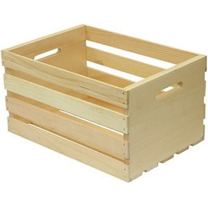 Large Unfinished Pine Wood Collapsible Storage Crate