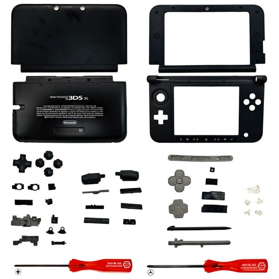 Housing Shell for 2015 Nintendo 3DS XL Replacement System Screen Tools Black