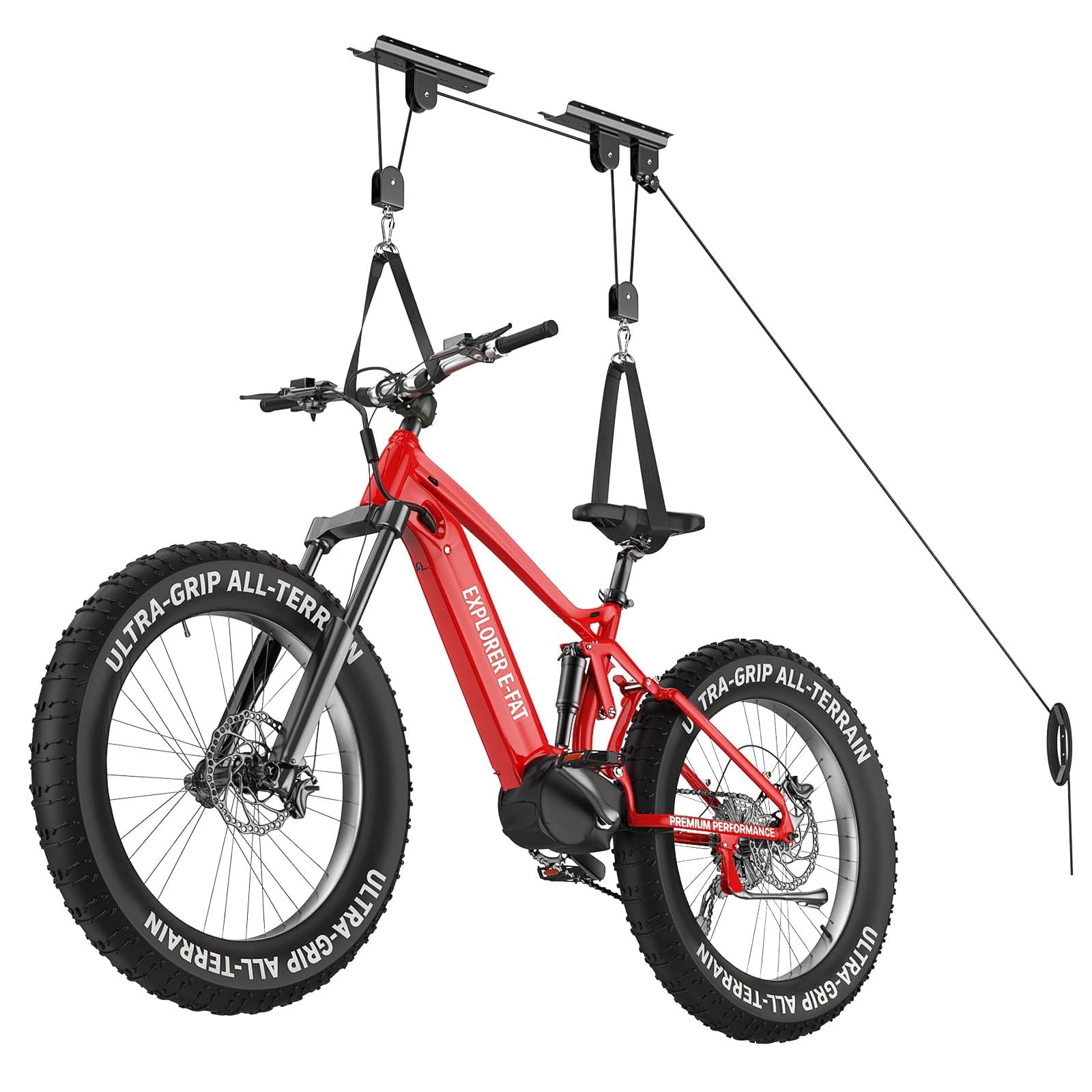 electric bicycle hoist for garage Single-Bike Lifter Revolutionize your garage storage with the Garage Gator Eight Bicycle Lift your ultimate solution for maximizing floor space and simplifying overhead organization 2-Pack Ceiling Hoist Pro