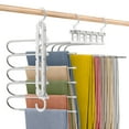 Housolution Pants Hangers Space Saving,5 Tier Multifunctional NonSlip