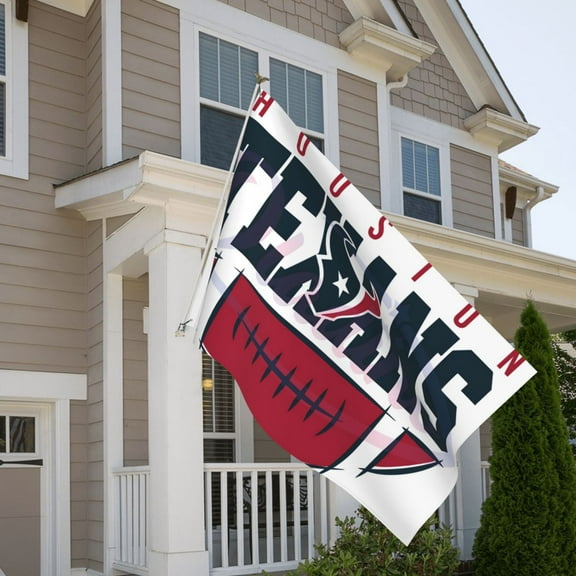 Houston 5x8ft Outdoor Decorative Flag, American Football Team Fan Game Day Support Flag, Lightweight and Drape, Suitable for Strong Winds - All Weather Flag