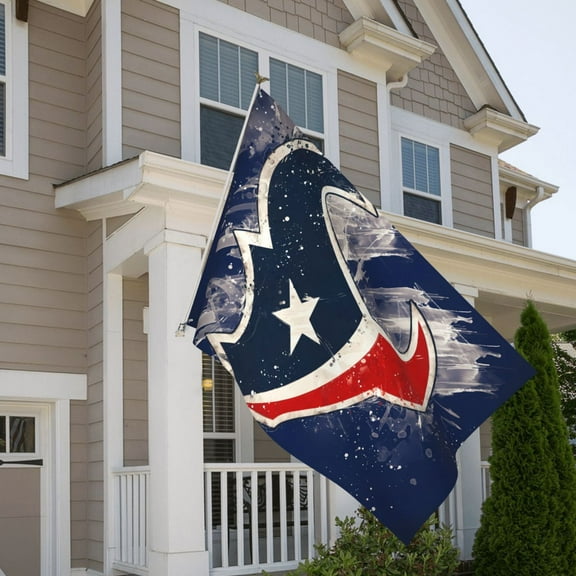 Houston 5x8ft Outdoor Decorative Flag, American Football Team Fan Game Day Support Flag, Lightweight and Drape, Suitable for Strong Winds - All Weather Flag