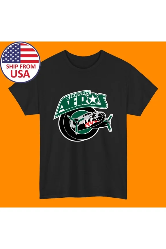 Houston Aeros Men's Black Size S-5XL