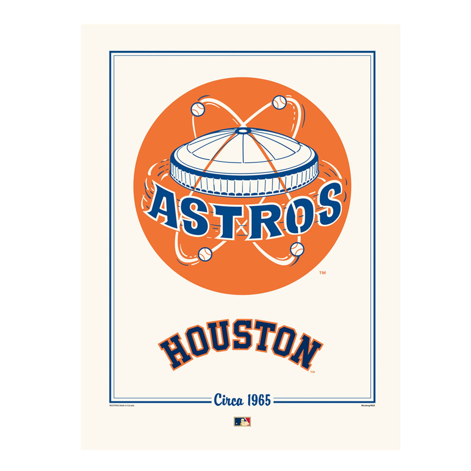 Houston Astros 12" x 16" 1965 Cooperstown Logo Art Print