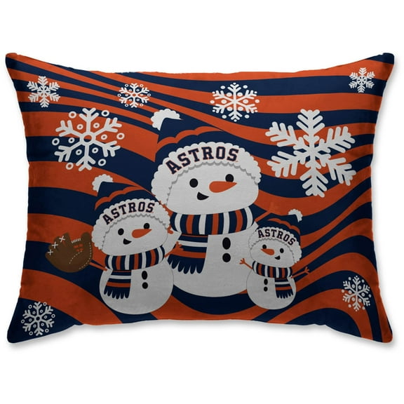 Houston Astros 20'' x 26'' Holiday Snowman Bed Pillow
