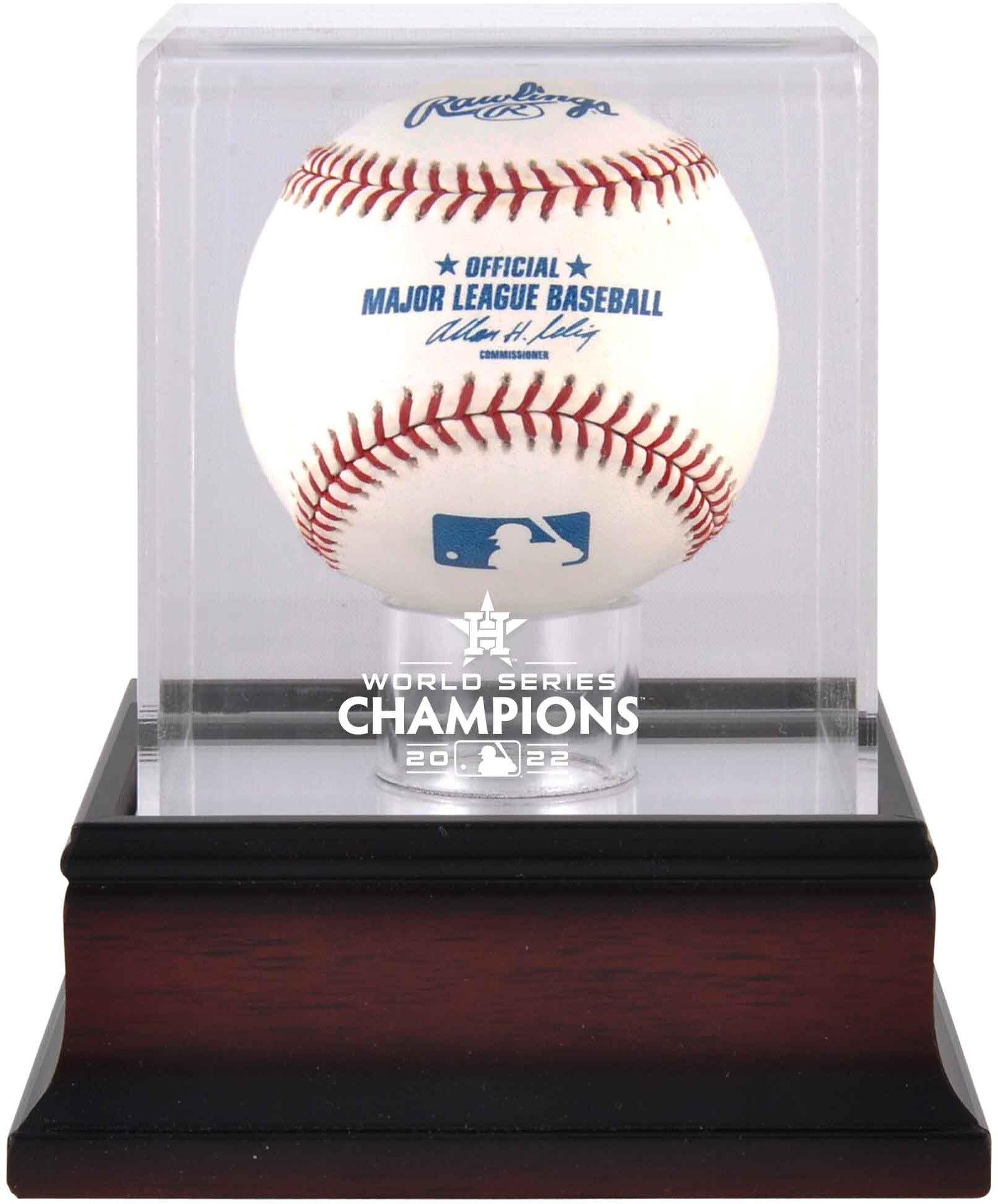 Houston Astros 2022 MLB World Series Champions Mahogany Logo Baseball
